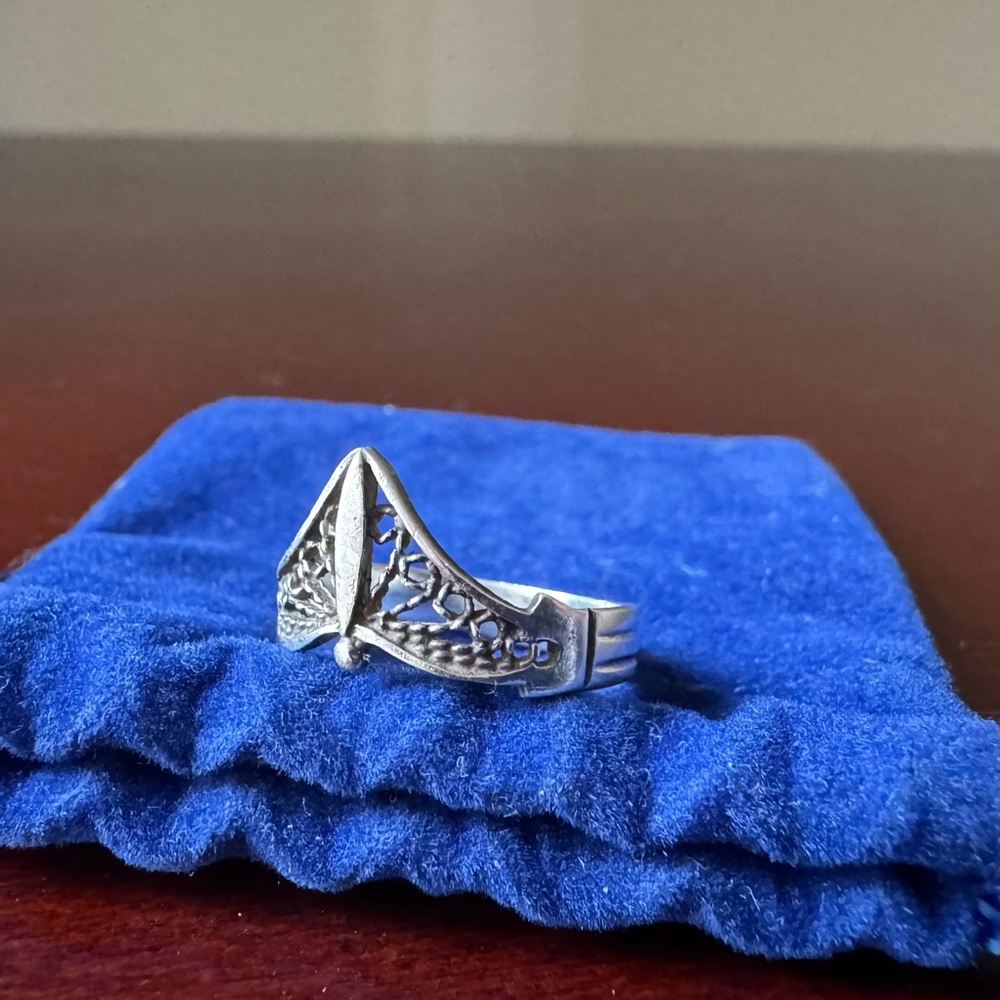 Stamped silver ring - size 5.5